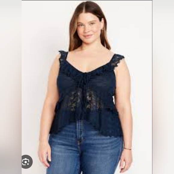 Beautiful Blue Boho Lace Tank - 3X - NWT - Picture 3 of 8